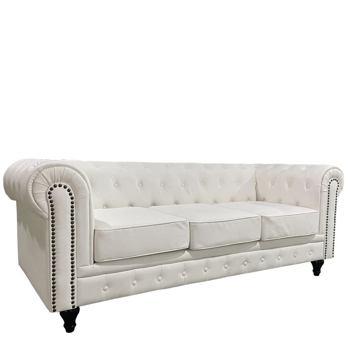 Καναπές Τριθέσιος Artelibre Avery Λευκό pu 208x90x73cm