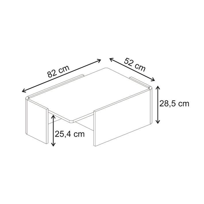 Τραπεζάκι σαλονιού Bora Megapap χρώμα sepet oak 82x52x28,5εκ.