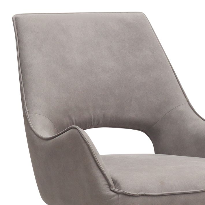Πολυθρόνα τραπεζαρίας Alessia Megapap περιστρεφόμενη elephant grey ύφασμα - μεταλλικό μαύρο πόδι 58x66x85εκ.