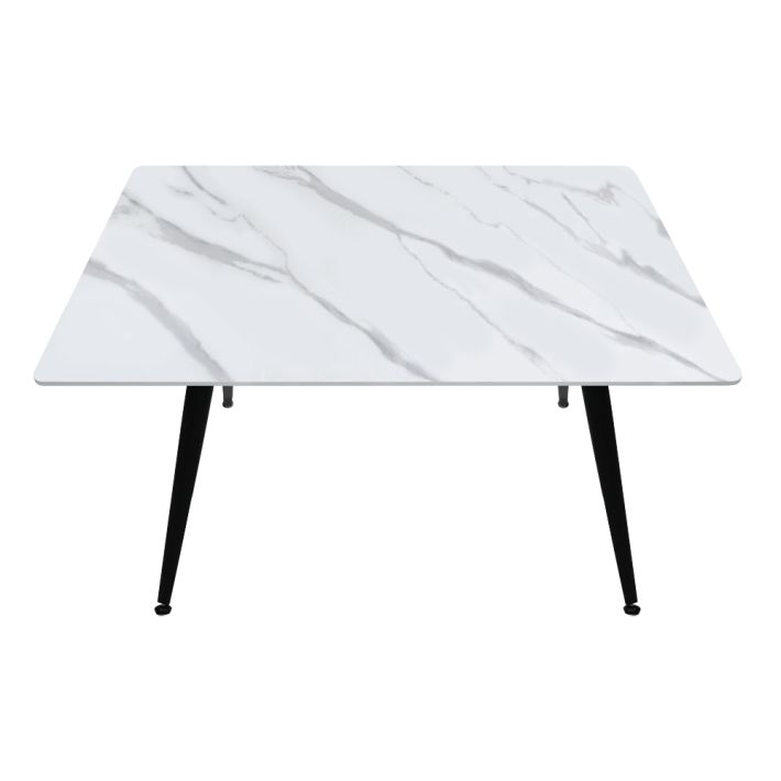 Τραπέζι Enzo Megapap sintered stone - μέταλλο χρώμα λευκό εφέ μαρμάρου - μαύρο 120x70x77εκ.