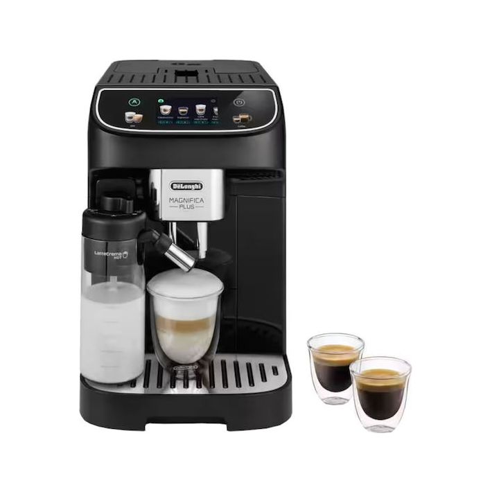 De'Longhi Magnifica Plus Αυτόματη Μηχανή Espresso 1450W Πίεσης 15bar για Cappuccino με Μύλο Άλεσης Μαύρη ECAM320.60.B