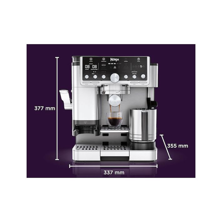 Ninja Luxe Cafe Pro Series Αυτόματη Μηχανή Espresso 1650W Πίεσης 15bar για Cappuccino με Μύλο Άλεσης Καφέ ES701EU