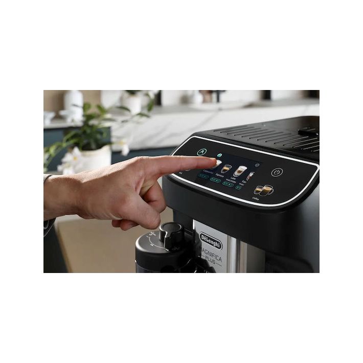De'Longhi Magnifica Plus Αυτόματη Μηχανή Espresso 1450W Πίεσης 15bar για Cappuccino με Μύλο Άλεσης Μαύρη ECAM320.60.B