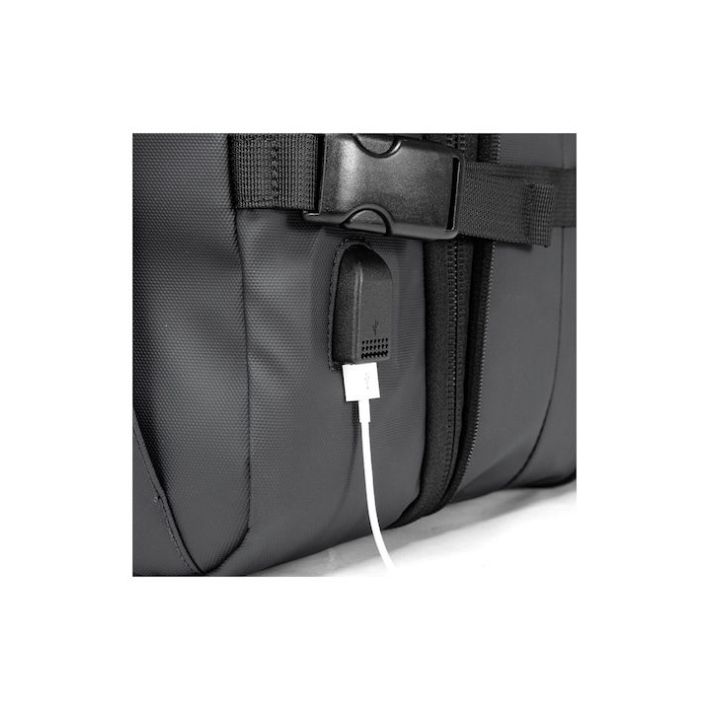 Bange 1908 Αδιάβροχη Τσάντα Πλάτης για Laptop 17.3" με Θύρα USB σε Γκρι χρώμα