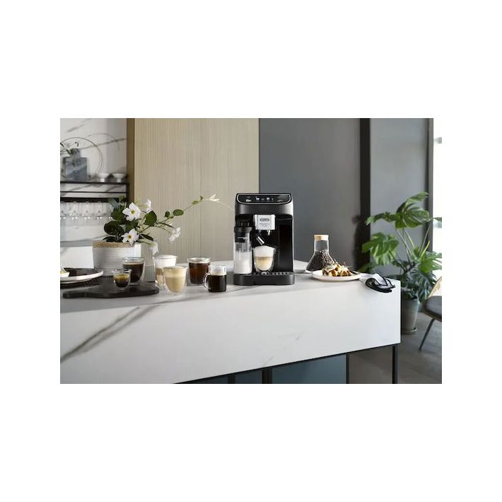 De'Longhi Magnifica Plus Αυτόματη Μηχανή Espresso 1450W Πίεσης 15bar για Cappuccino με Μύλο Άλεσης Μαύρη ECAM320.60.B