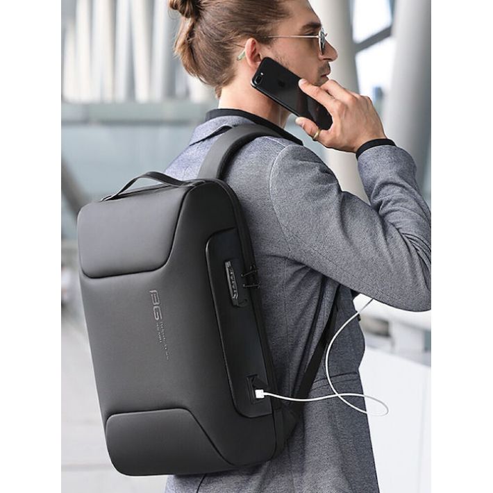 Bange 7216 Αδιάβροχη Τσάντα Πλάτης για Laptop 15.6" με Θύρα USB σε Μπλε χρώμα