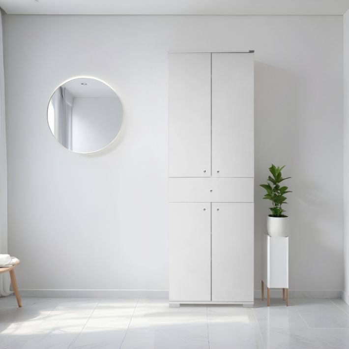 Ντουλάπα ρούχων Diamond Megapap δίφυλλη χρώμα λευκό gloss 60x38x187εκ.