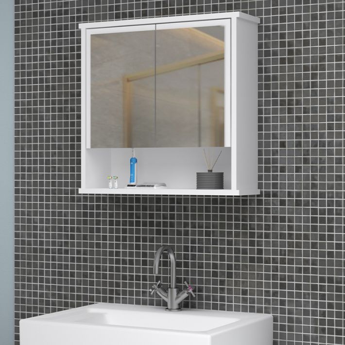 Καθρέπτης μπάνιου Delo Μegapap χρώμα λευκό 62x17,5x60εκ.