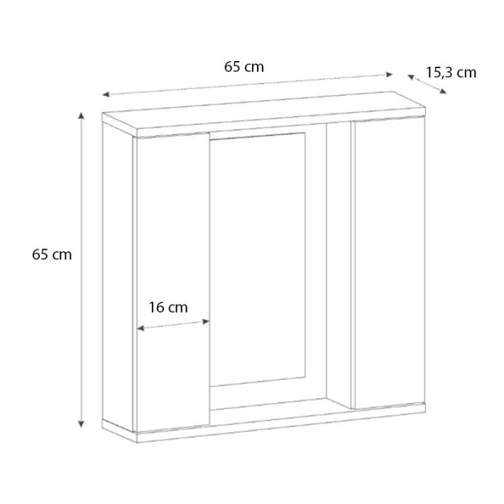 Καθρέπτης μπάνιου Surra Μegapap χρώμα λευκό 65x15,3x65εκ.