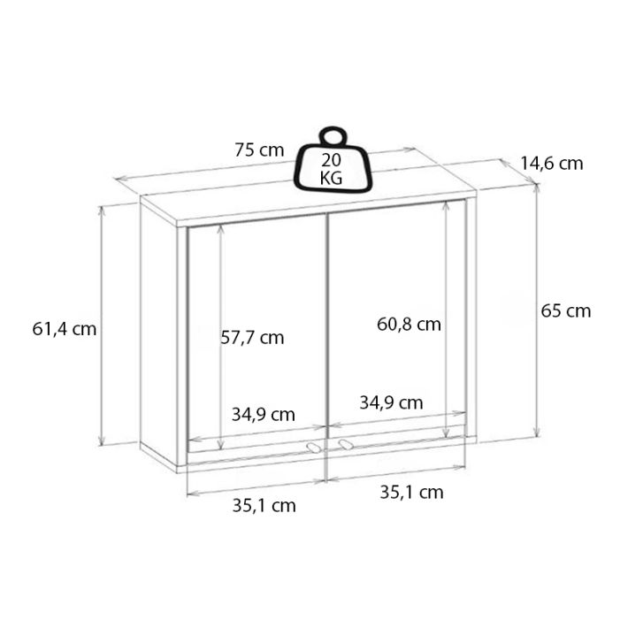 Καθρέπτης μπάνιου Lilian Μegapap χρώμα atlantic pine 75x14,6x65εκ.