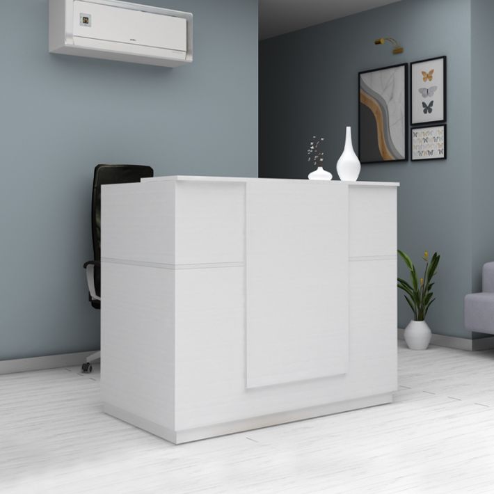Γραφείο υποδοχής - reception Gemini Megapap χρώμα λευκό 150x70x110εκ.