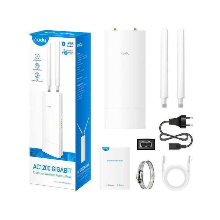 Cudy AP1300 WiFi Mesh Network Access Point Wi‑Fi 5 Dual Band (2.4 & 5GHz) για Εξωτερική Τοποθέτηση