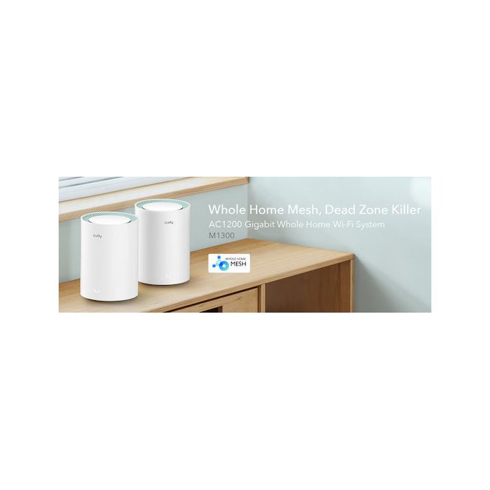 Cudy M1300 v2 WiFi Mesh Network Access Point Wi‑Fi 5 Dual Band (2.4 & 5GHz) σε Διπλό Kit