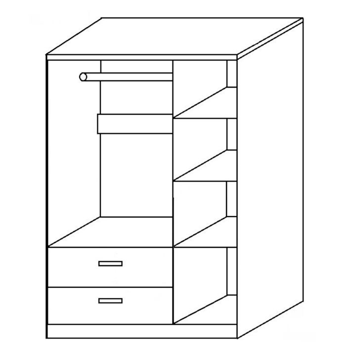 Ντουλάπα Artelibre Tuberosa Λευκό Μοριοσανίδα 120x50x180cm