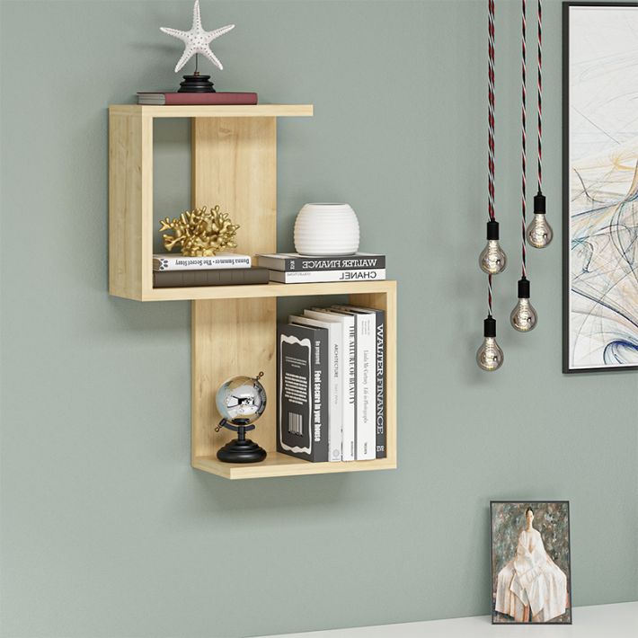 Ραφιέρα τοίχου Octa Megapap χρώμα sapphire oak 45x16,4x60εκ.