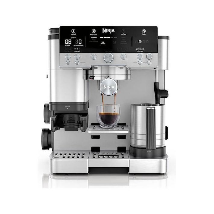 Ninja Luxe Cafe Premier Αυτόματη Μηχανή Espresso 1650W Πίεσης 15bar για Cappuccino με Μύλο Άλεσης Ασημί ES601EU