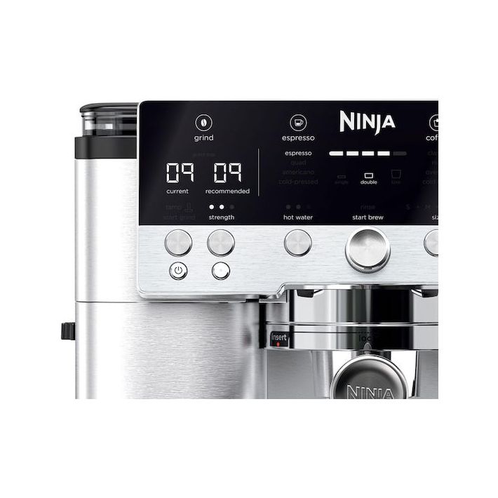 Ninja Luxe Cafe Premier Αυτόματη Μηχανή Espresso 1650W Πίεσης 15bar για Cappuccino με Μύλο Άλεσης Ασημί ES601EU