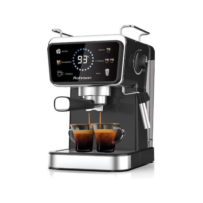 Rohnson Hot & Cold Μηχανή Espresso 1350W Πίεσης 20bar Μαύρη R-98015