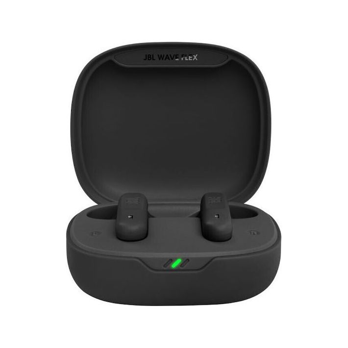 JBL Wave Flex Earbud Bluetooth Handsfree Ακουστικά με Αντοχή στον Ιδρώτα και Θήκη Φόρτισης Μαύρα