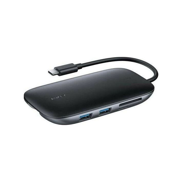 Aukey Unity C71 USB-C Docking Station με HDMI 4K PD Ethernet Μαύρο