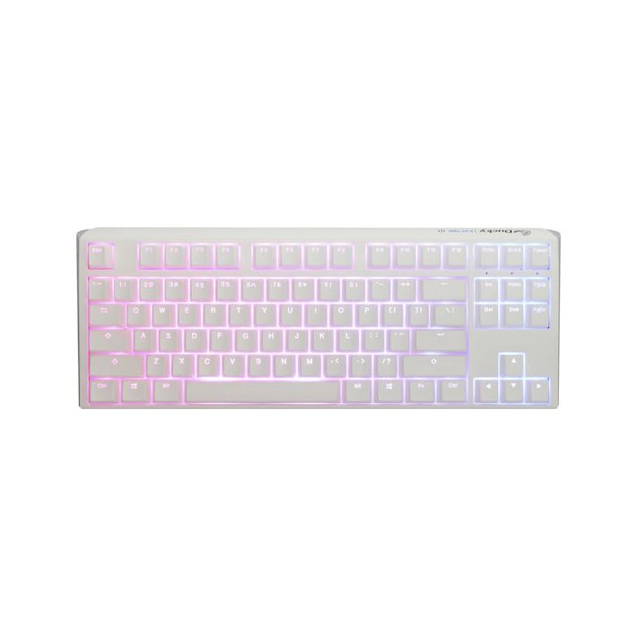 Ducky One 3 TKL Gaming Μηχανικό Πληκτρολόγιο Tenkeyless με Cherry MX Clear διακόπτες και RGB φωτισμό (Αγγλικό US) Pure White