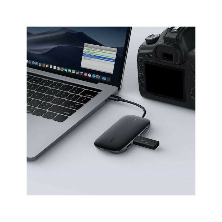 Aukey Unity C71 USB-C Docking Station με HDMI 4K PD Ethernet Μαύρο