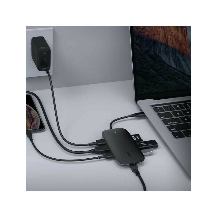 Aukey Unity C71 USB-C Docking Station με HDMI 4K PD Ethernet Μαύρο