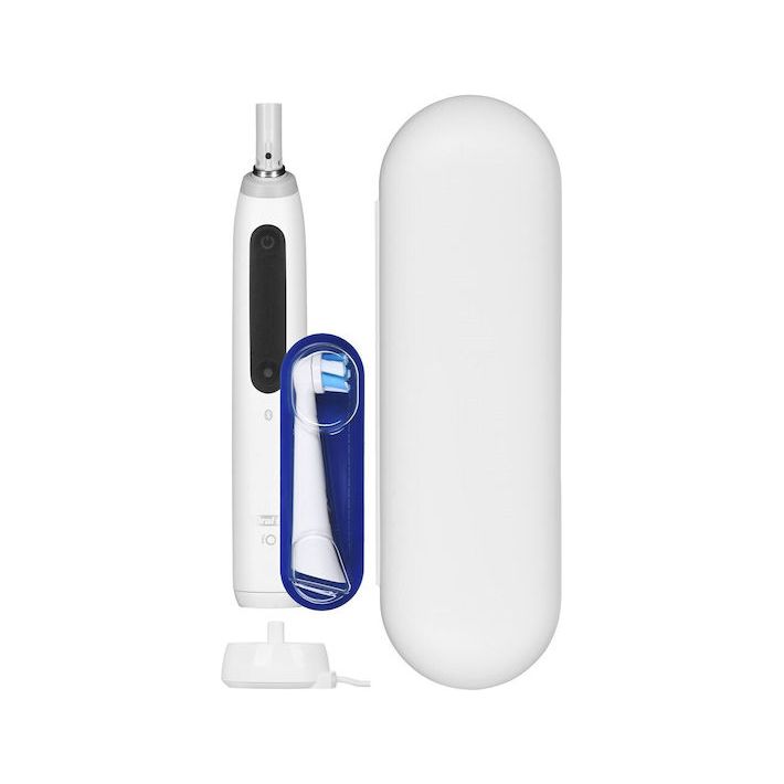 Oral-B iO Series 5 Ηλεκτρική Οδοντόβουρτσα με Αισθητήρα Πίεσης και Θήκη Ταξιδίου Λευκή