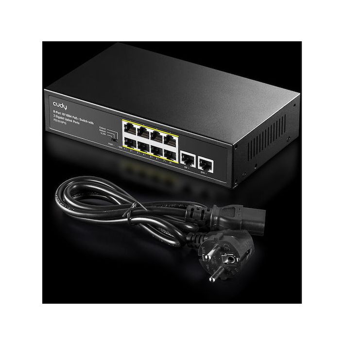 Cudy FS1010PG v1 Unmanaged L2 PoE+ Switch με 8 Θύρες Ethernet