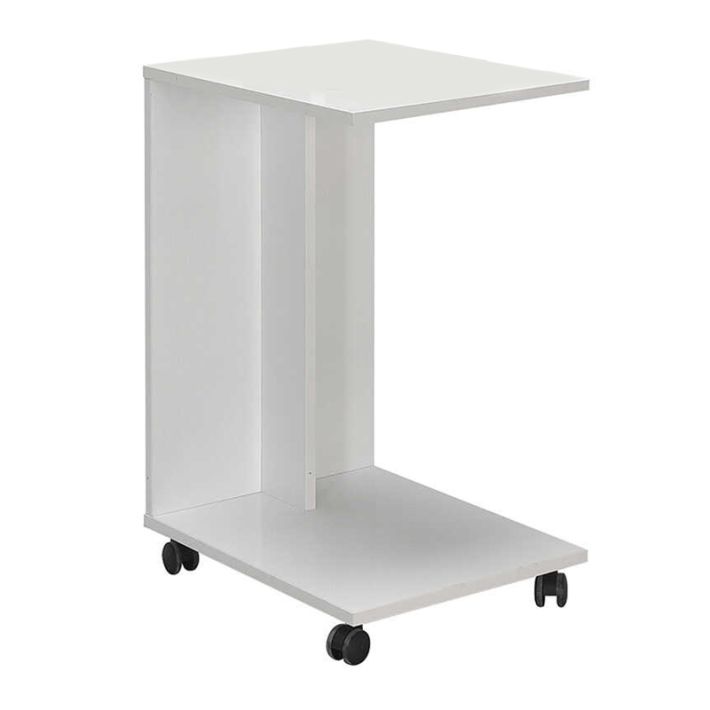 Τραπεζάκι βοηθητικό C-Shaped Megapap χρώμα λευκό gloss 35x45x65εκ.