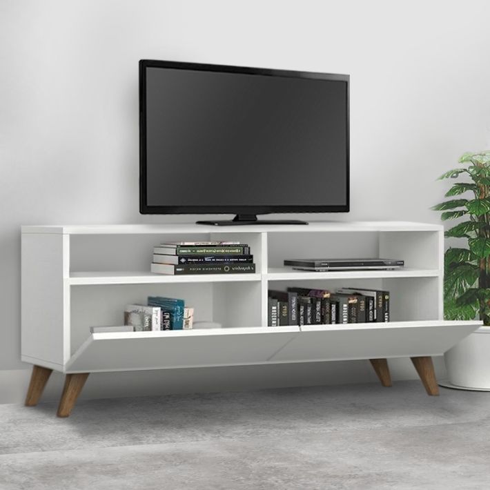 Έπιπλο τηλεόρασης Inci Megapap χρώμα λευκό 120x35x50εκ.