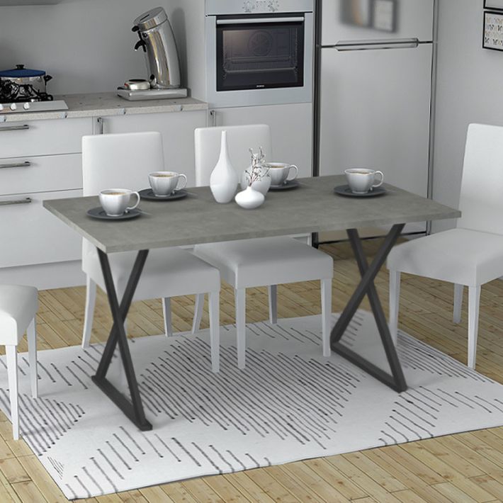 Τραπέζι Bette Megapap χρώμα γκρι σκυροδέματος 140x80x76εκ.