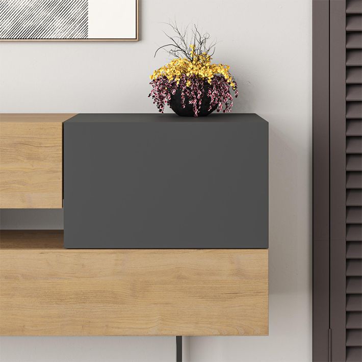 Μπουφές Eros Megapap sapphire oak - ανθρακί 145x40x82εκ.