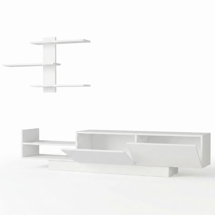 Σύνθεση τηλεόρασης Egemen Megapap χρώμα λευκό 180x32x40εκ.