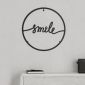 Διακοσμητικό τοίχου Smile Megapap μεταλλικό χρώμα μαύρο 45x2x45εκ.