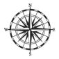 Διακοσμητικό τοίχου Compass Megapap μεταλλικό χρώμα μαύρο 45x2x45εκ.