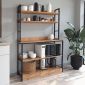 Έπιπλο κουζίνας Foyer Megapap χρώμα μαύρο - pine oak 101x36x160,7εκ.