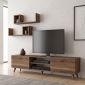 Έπιπλο τηλεόρασης Seddra Megapap χρώμα καρυδί 180x31,5x45εκ.