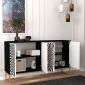 Μπουφές Gradel Megapap χρώμα μαύρο - ασπρόμαυρο 150x35x83,6εκ.