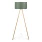 Φωτιστικό δαπέδου Rosling Megapap Mdf/ύφασμα Pvc χρώμα φυσικό/χακί 38x38x140εκ.