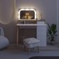 Τουαλέτα με καθρέπτη Avien Megapap με LED χρώμα λευκό - sapphire oak 105x51,1x131εκ.
