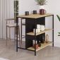 Τραπέζι μπαρ Detroit Megapap χρώμα sapphire oak - silky black 100x60x95εκ.