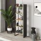 Βιβλιοθήκη Detroit Megapap χρώμα sapphire oak - silky black 58x35,2x175εκ.