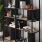 Βιβλιοθήκη Maxi Megapap χρώμα sapphire oak - silky black 144x35x175εκ.