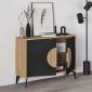 Μπουφές Gora Megapap χρώμα sapphire oak - silky black 110x40x82εκ.