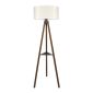 Φωτιστικό δαπέδου Thomas Megapap E27 Mdf/ύφασμα Pvc χρώμα καρυδί - κρεμ 38x38x135εκ.