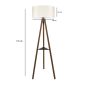 Φωτιστικό δαπέδου Thomas Megapap E27 Mdf/ύφασμα Pvc χρώμα καρυδί - κρεμ 38x38x135εκ.