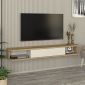 Έπιπλο τηλεόρασης επιτοίχιο Cross Megapap με LED χρώμα sepet oak - sandstone 150x29,6x19,2εκ.