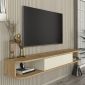 Έπιπλο τηλεόρασης επιτοίχιο Cross Megapap με LED χρώμα sepet oak - sandstone 150x29,6x19,2εκ.