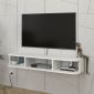 Έπιπλο τηλεόρασης επιτοίχιο Bask Megapap με LED χρώμα λευκό 120x29,6x19,2εκ.